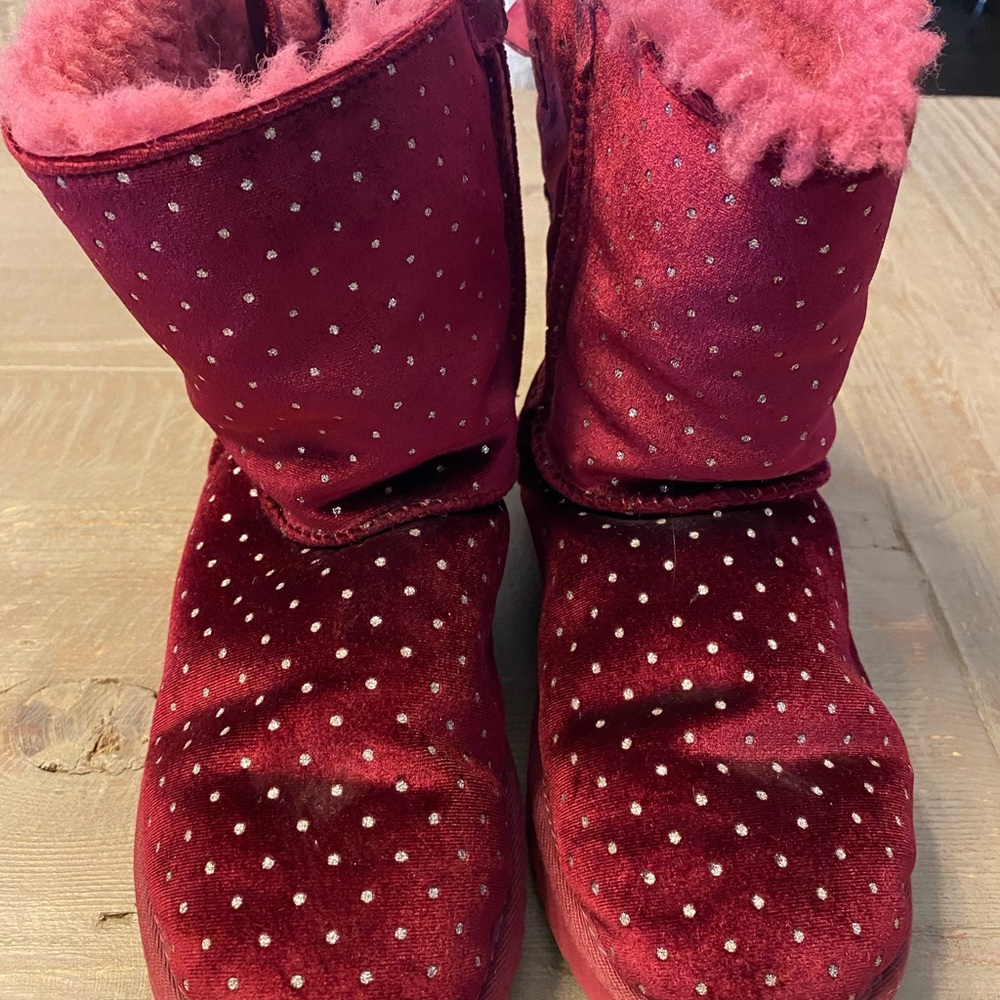Ugg Bailey Bow Velvet Metallic Dot Boots - Picture 3 of 5